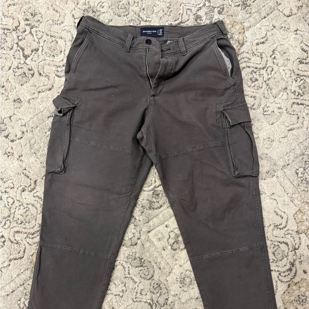 Grey Abercrombie Stretch Cargo Pants